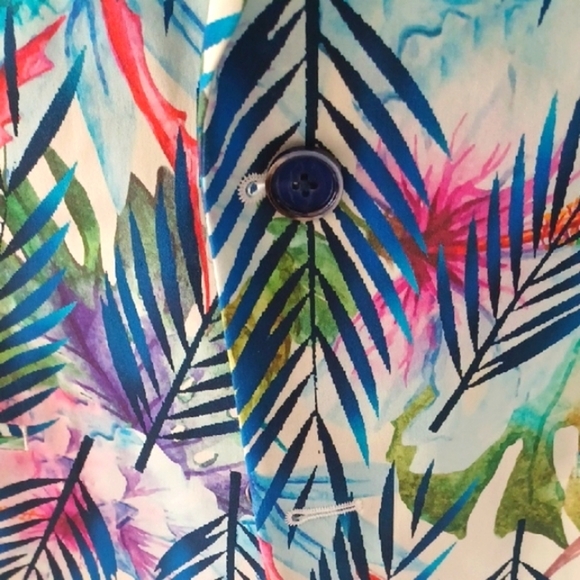 TALLIA Multicolor Leaf Print Blazer - Picture 6 of 10